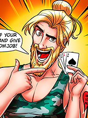 Take off your clothes and give us a blowjob - Nymphomaniac Nerd, Strip Poker in pajamas by welcomix (tufos)