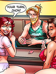 Take off your clothes and give us a blowjob - Nymphomaniac Nerd, Strip Poker in pajamas by welcomix (tufos)