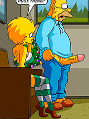 I got so horny that my dick is bulging tight un my pants - The Simptoons, Christmas at nursing home by welcomix (tufos)